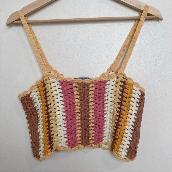 Zara Womens Medium Large Knit Crocheted  Top - Picture 10 of 10